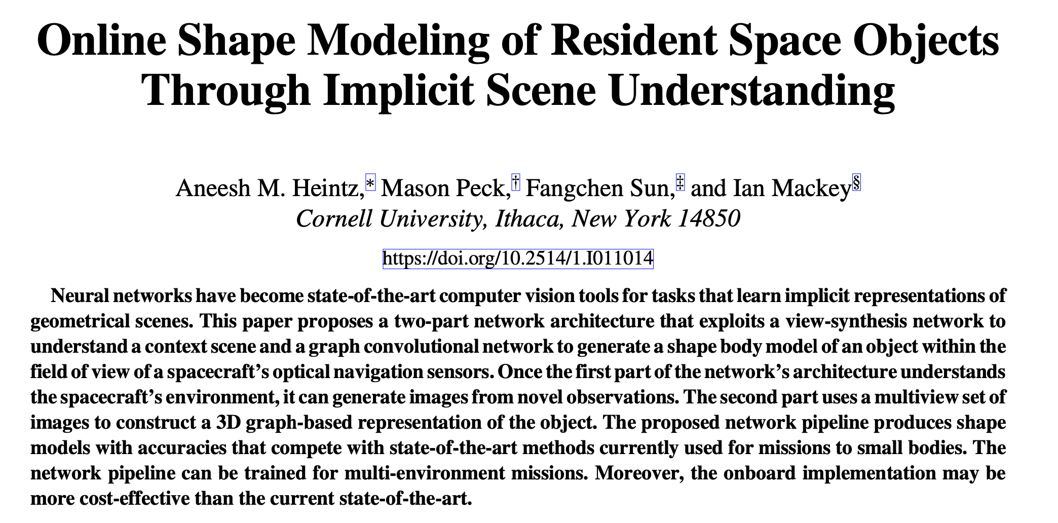 Online Shape Modeling of Resident Space Objects Through Implicit Scene Understanding